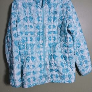 NORTH FACE Thermoball Eco Girls Quilted Jacket Green Blue Size XLarge Tween 19"